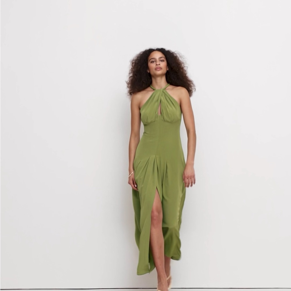 NEW Banana Republic Elegant Green Halter Dress - Picture 2 of 8